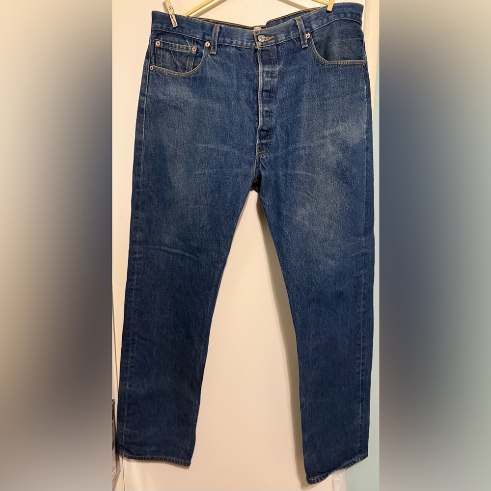 Levi's 501 Men's Straight Button Fly Jeans in Deep Blue (40 x 36)